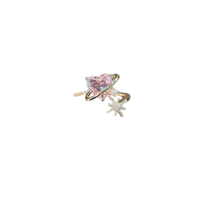 Trendy Pink Love Opening Ring – Exquisite Korean Design