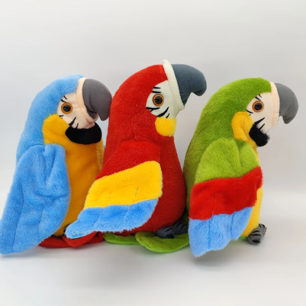 Electronic Simulation Parrot Toys Repeat Speaking Plush Stuffed Animal ...