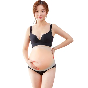 ONEFENG False Stomach Real Skin Silicone Belly for Drag Queen Crossdresser False Pregnant Skinless Belly