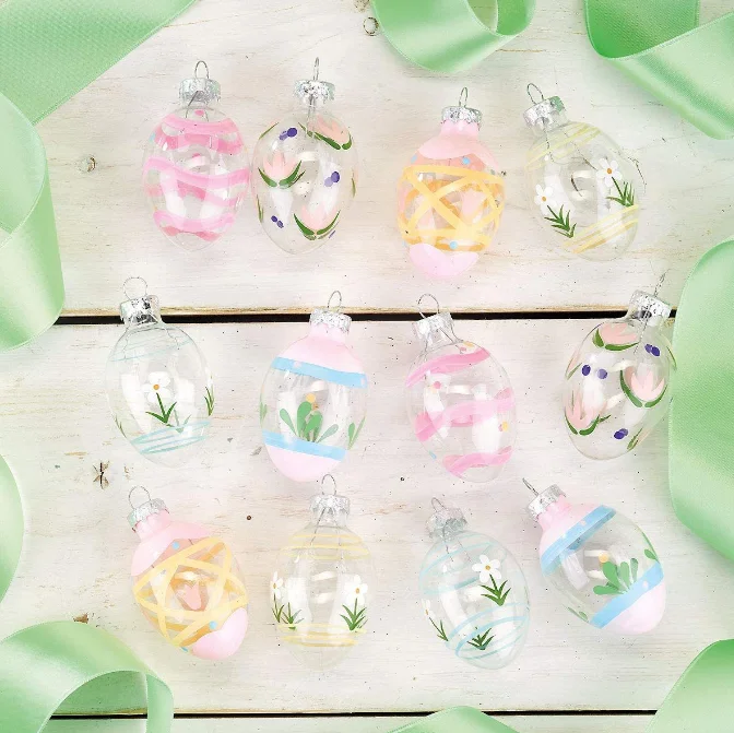Easter Decoration Easter Glass Eggs Ornament For 2023 Hunt Easter