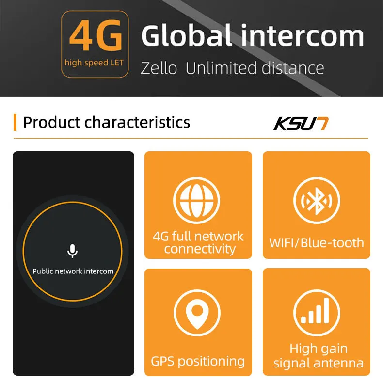 KSUN ZL18 4G POC Walkie Talkie with Zello App & GPS