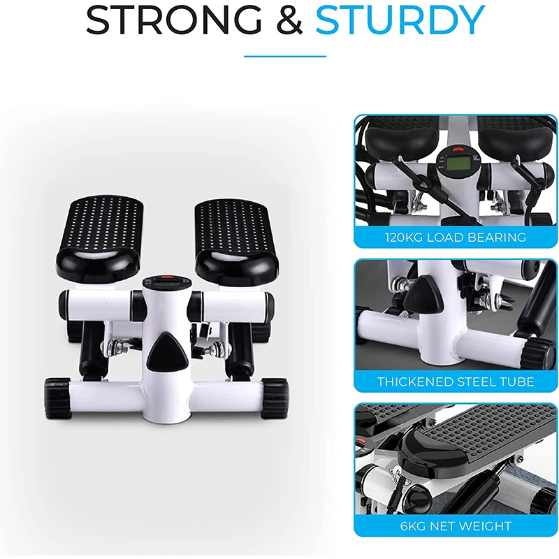 Mini Stepper Machine With Lcd Display And Resistance Band With Handle Up Down Thigh Toner