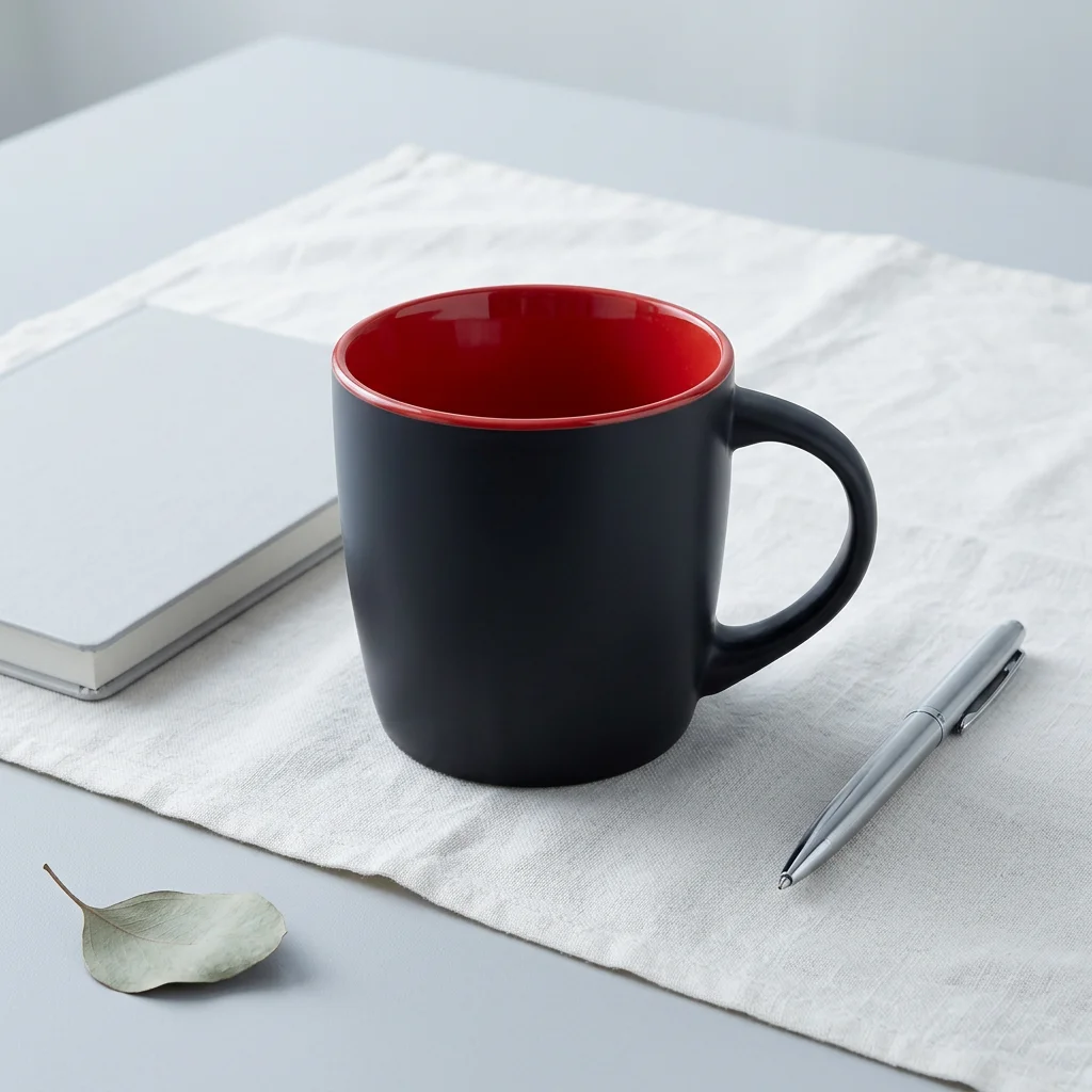 Custom Matte Black Ceramic Coffee Mug Personalized With Logo_voghion.com