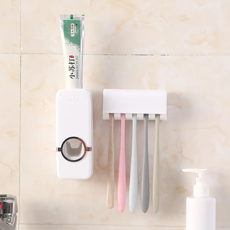 Automatic Toothpaste Dispenser Wall Mount Bathroom Accessories Organizer Tool 