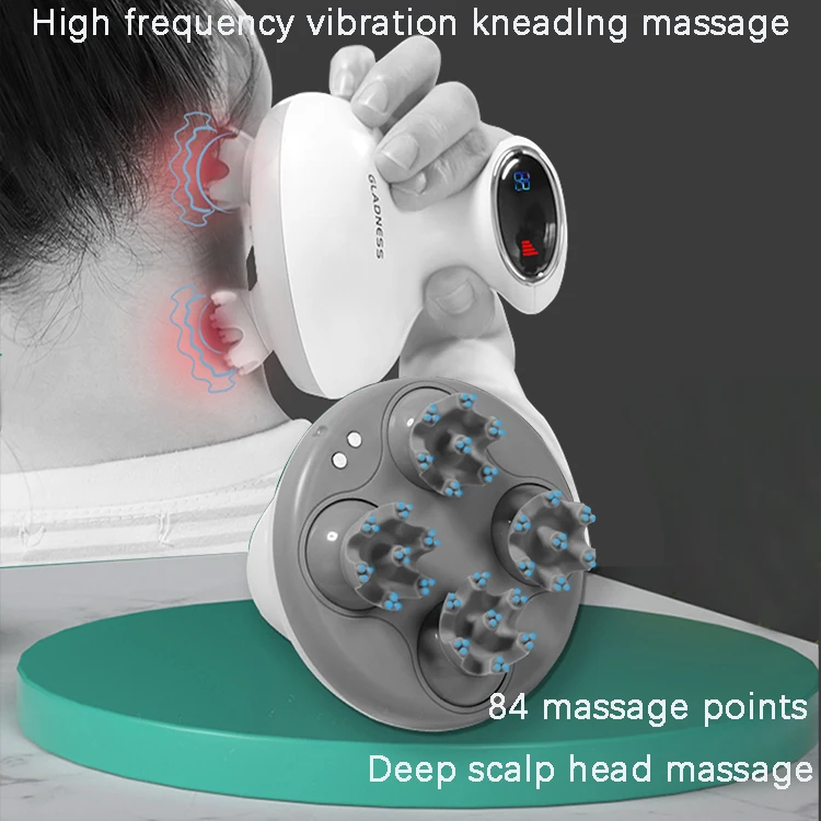 Waterproof Electric Scalp Massage Gun Handheld Head Scalp Vibrating  Massager for Relaxation and Stress Relief