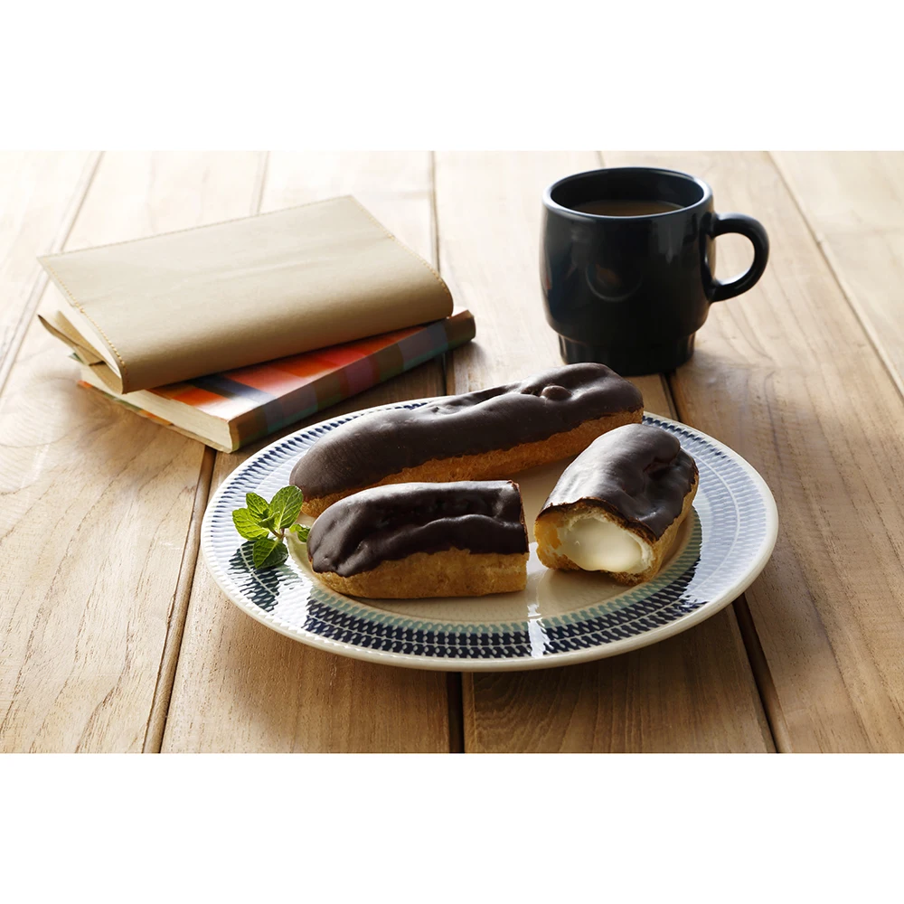 Safe food industry with Hokkaido eclair chocolate cream dessert