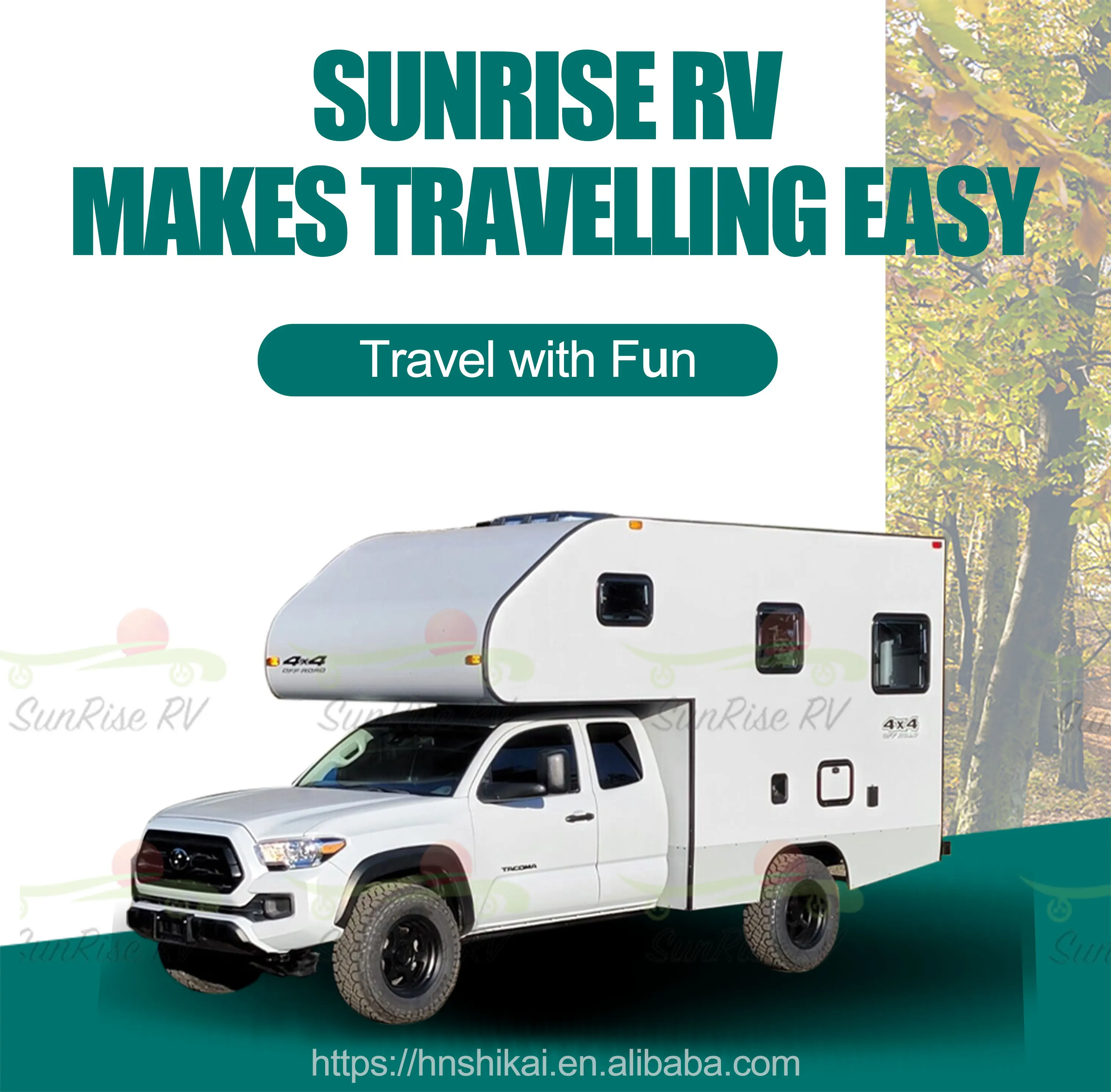 8ft Flatbed Camper Shell - Lightweight RV Custom Hard Top