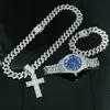 Silver blue watch set (without gift box)
