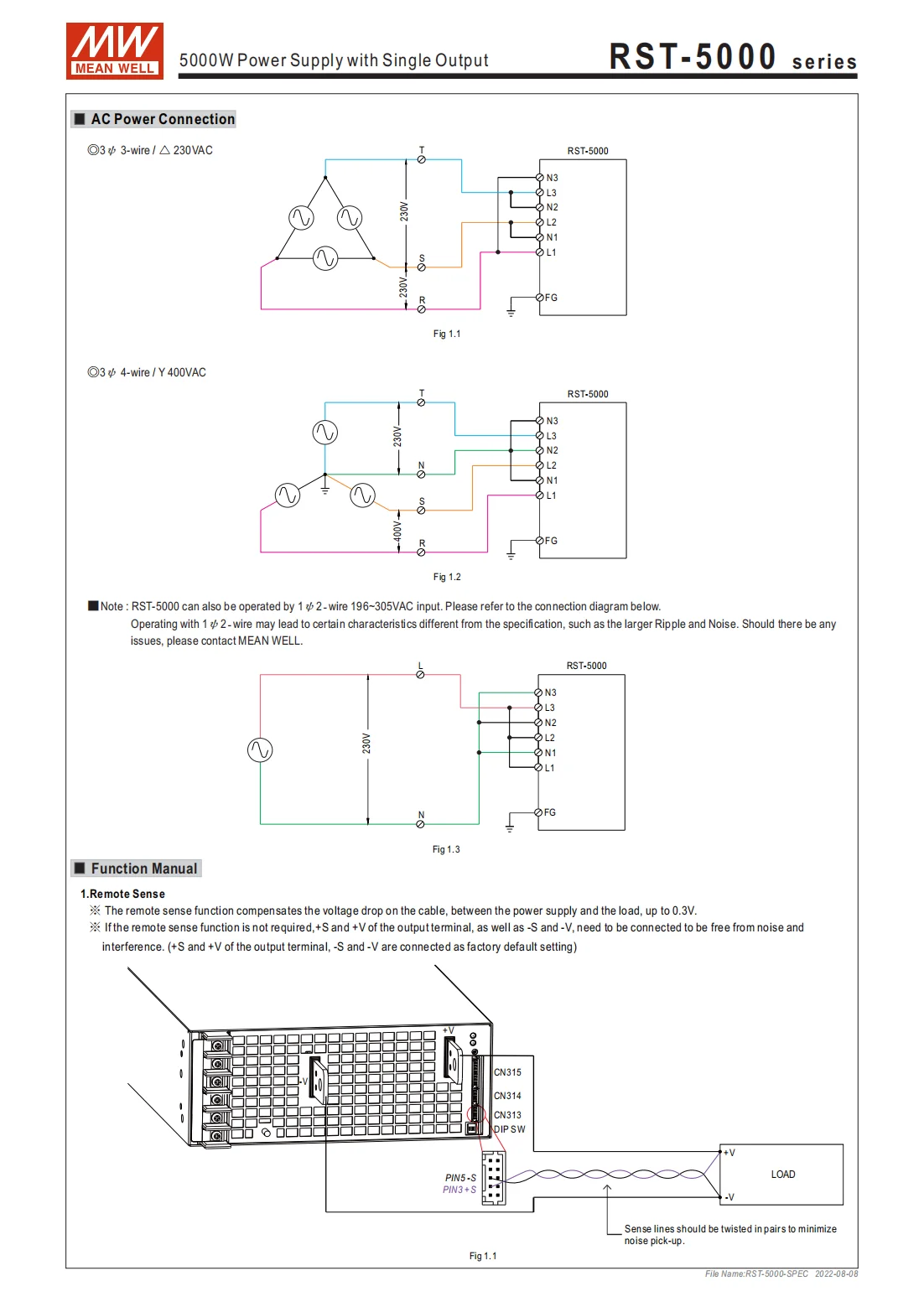 Mean Well W Power Supply With Single Output Rst Buy Mean Well Rst Power