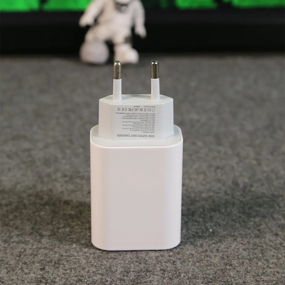 PD 65W USB-C Charger, US Standard PD Fast Charging Type-C Charger, GaN Multi-Port Wall Charger Dual USB-C Output A809