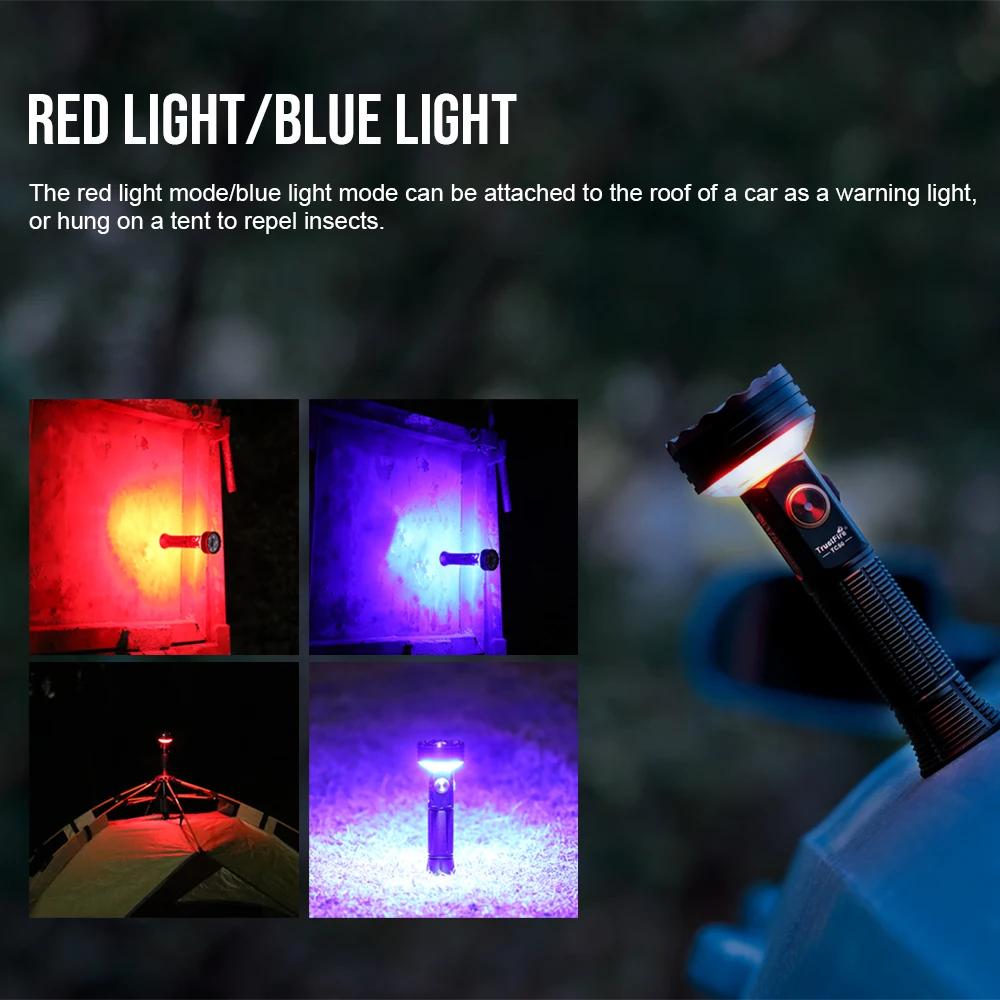 TrustFire TC50スーパーパワフルLED懐中電灯5100LM LEDレッドブルーSOS