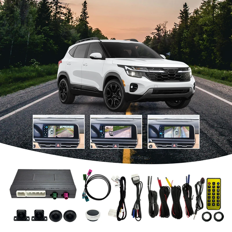 Wemaer LVDS 360 Degree Car Camera System for Kia Seltos 3D AVM Surrounding View 4 Way Recording All in One Decoder Panorama