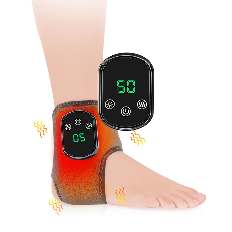Wireless Rechargeable Electric Heating Vibration Ankle Massager Hot Compress Foot Wrap Massage Belt Foot Massager