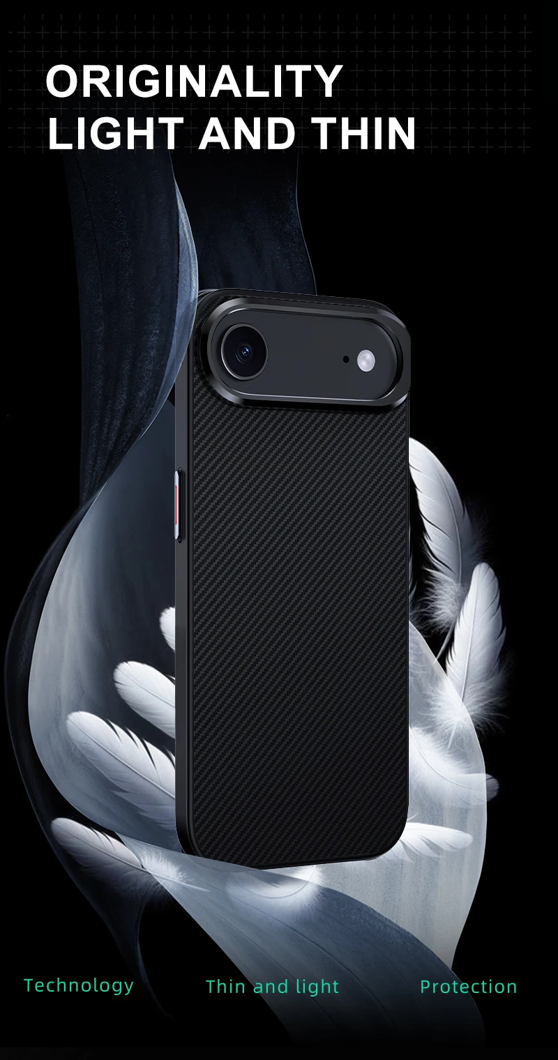 product laudtec super anti slip carbon fiber case for iphone air mobile phone cover with camera holder-5