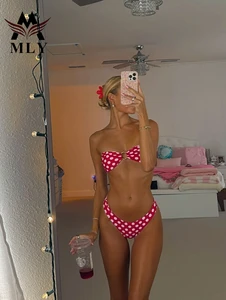 MLY Custom Label Colorful Micro Sexy Swimwear Triangle Shape extreme String Halter Style Bikini with Beaded