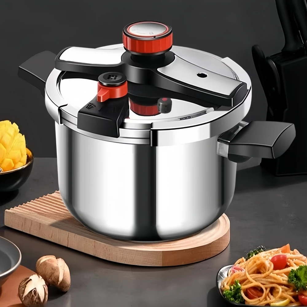 Factory Stock Price Induction Gas Cooker 304 Stainless Steel Pressure Cooker with Stainless Steel Explosion Proof Lid