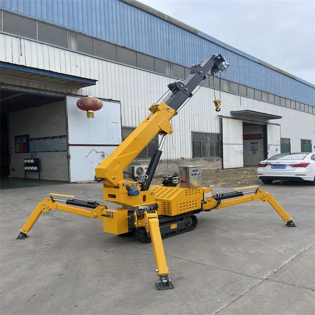 Light and Small Spider Crane with Remote Control Operation, Telescopic Boom Lifting, Lightweight and Widely Applicable