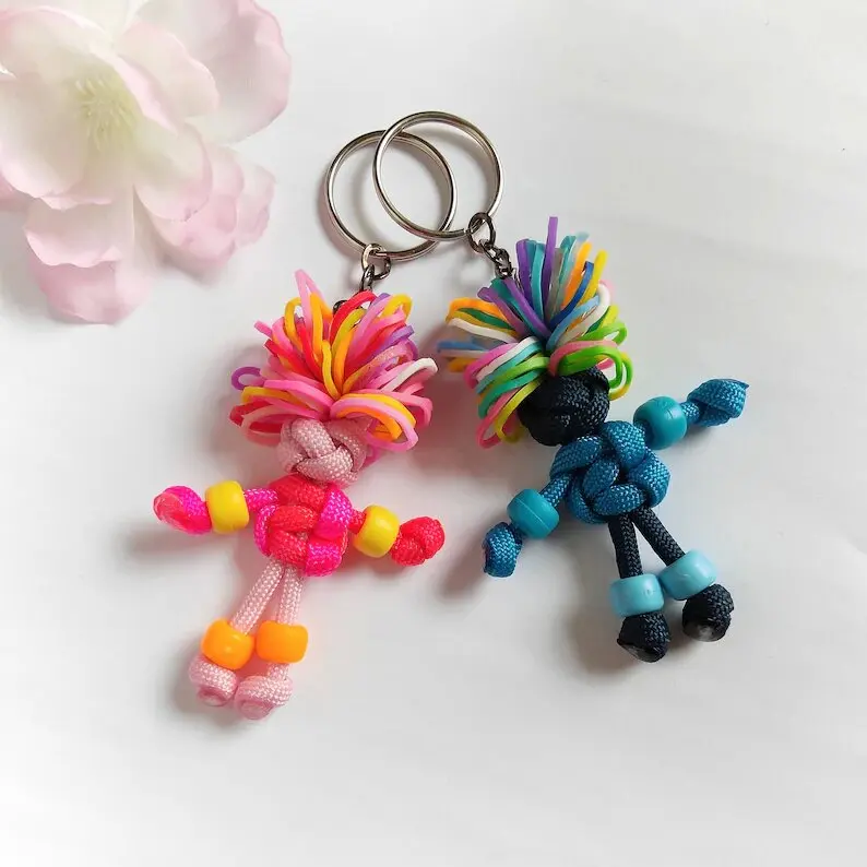 Handmade Funny Keychain Knot Paracord Nylon Custom Logo