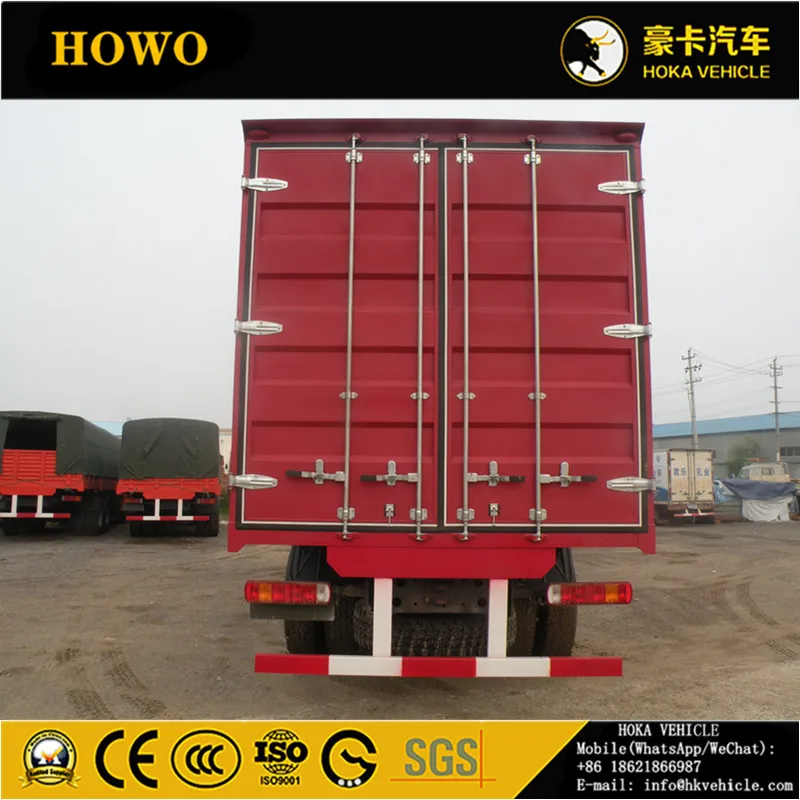 SINOTRUK HOWO 8X4 371HP 35T CONTAINER VAN TRUCK CARGO TRUCK RED COLOR ZZ1317N4667W