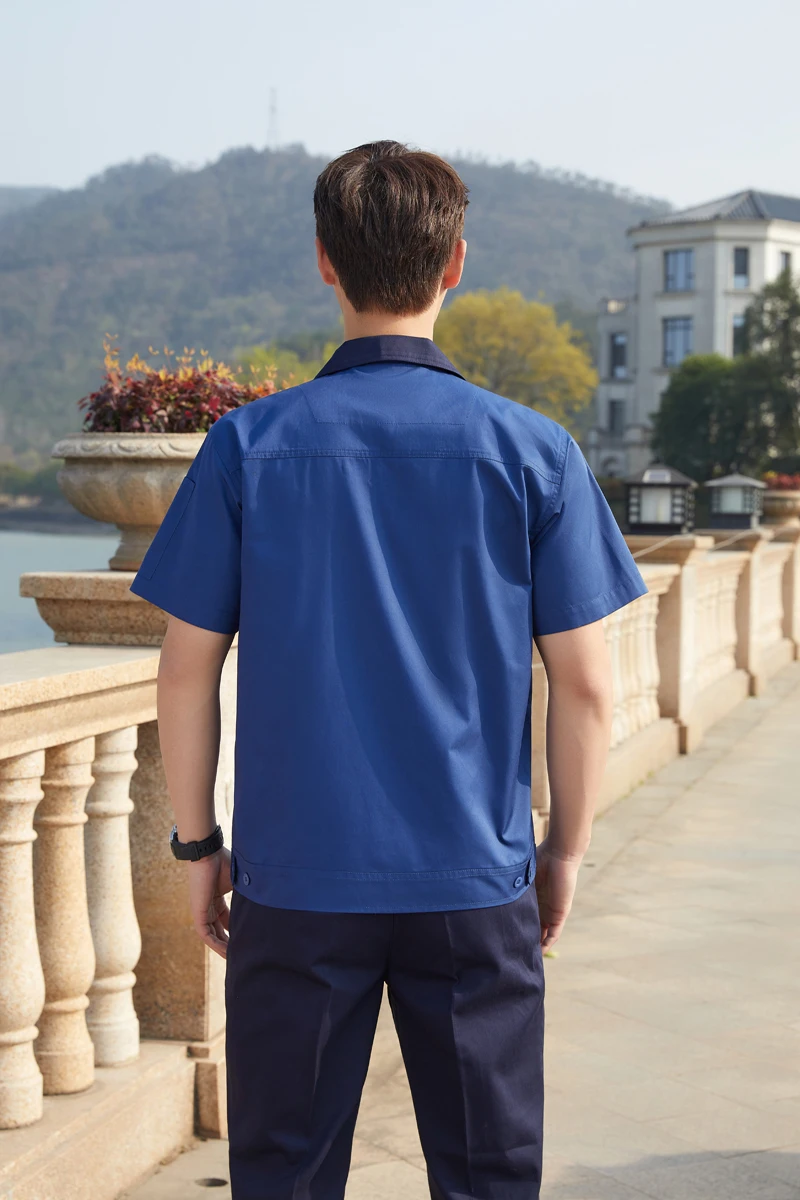 Summer workwear set men thin long short-sleeved site workshop labor protection construction engineer