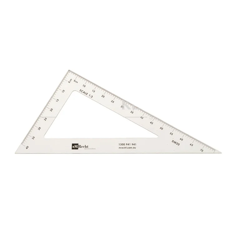 Kearing OEM Plastic Set square Scales / Sew Scale Ruler 1: 3,plastic Transparent Triangle Scale Ruler # DM20