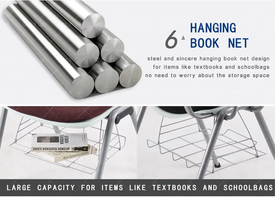 College Padded Chair Ventilated Children Study Chair with Tablet Chair Upholstered