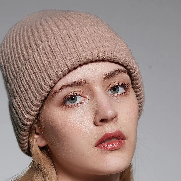Warm Thicken Cashmere Mens Women's Fashion Winter Hats Logo Knitted Wool Beanies Unisex Winter Cap