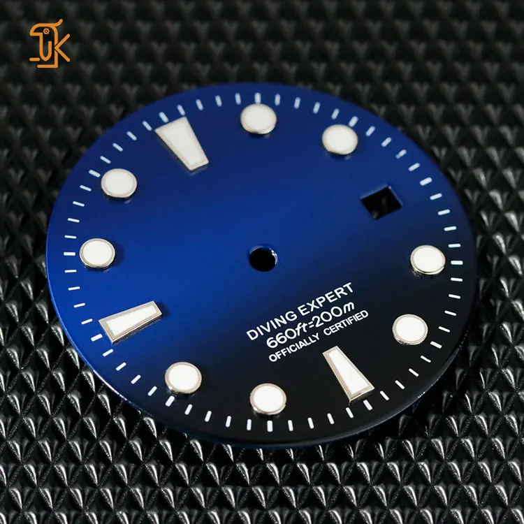 Stone Design Enamel Watch Dial Markers Stainless Steel 31mm Luxury Single Calendar Wrist Watch Dial Face Blanks Fits for Nh35/36