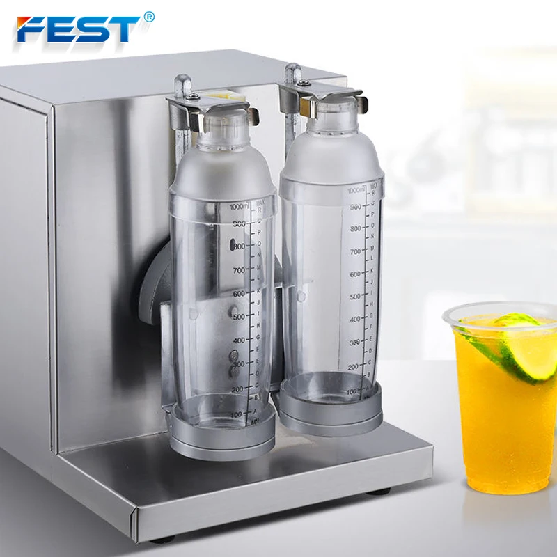 FEST Factory Wholesale Double Cups Plastic Cocktail Shaker Shake Machine Milkshake Bottle Shaker Machine