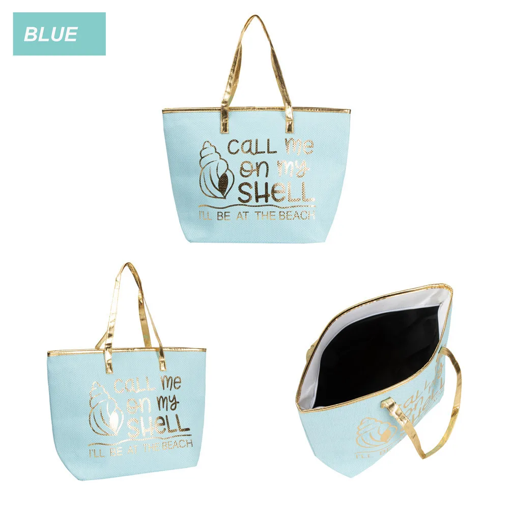 Wholesale Large custom print designer beach bag with zipper From  m.