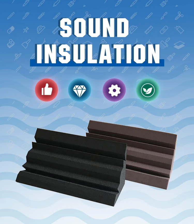 YuanYuan 48-Pack Modern Self-Adhesive Black 24cm Flame Retardant Environmentally Friendly Acoustic Foam Exterior Panel manufacture