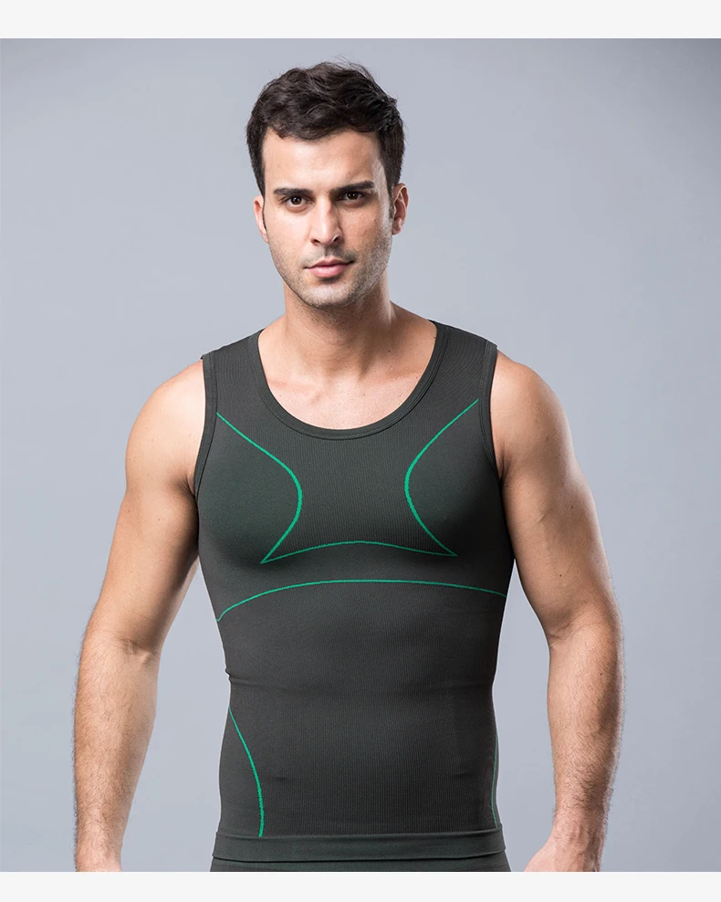 Belly Shaping Corset Top Compression Shirts Men Slimming