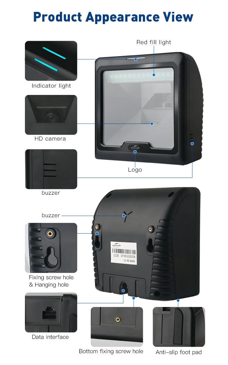 Xkancode High Resolution 2d Cmos Omnidirectional Barcode Scanner For ...