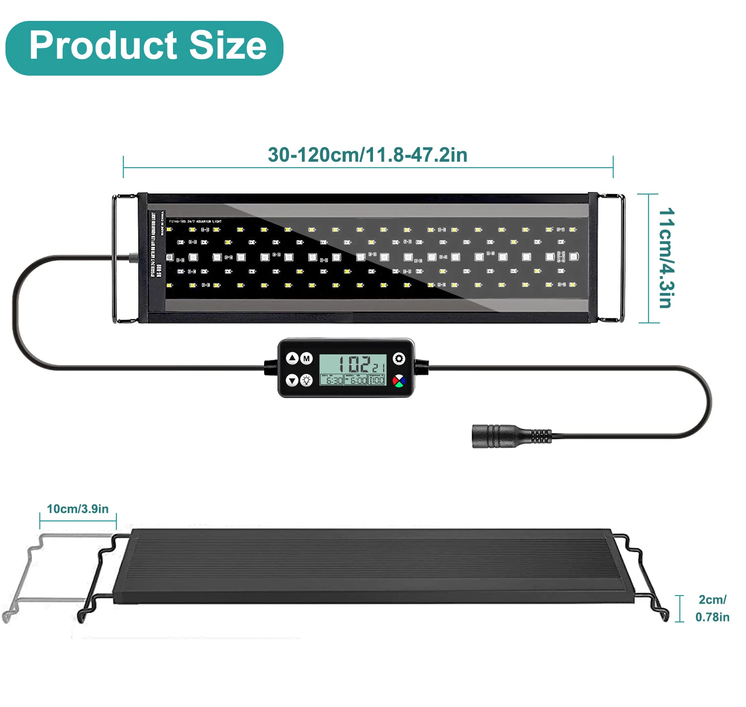 SIROKA 120cm IP68 Freshwater Fish Tank Light - Full Spectrum LED
