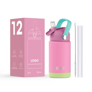 Customized Package LOGO 350ml 480ml Vacuum Kid Flask Cartoon Pattern Water Bottle Cute Water Bottles