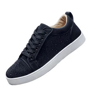 Wholesale Custom Genuine Leather Red Bottom Designer Shoes Luxury Flat Casual Shoes Lace-Up Closure PVC Closed for Autumn Winter