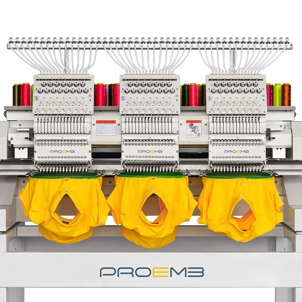 PROEMB  professional after-sale service cap multi Embroidery machine 3 head embroidery machine