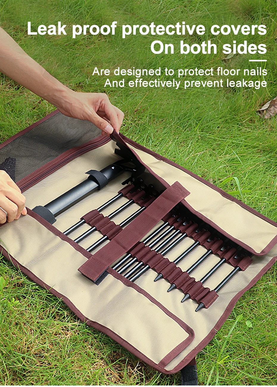 Custom Multifunction Tent Stake Storage Bag For Camping Tent Peg Nails