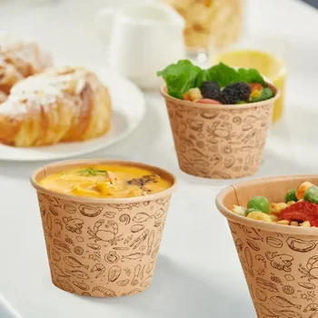Wholesale 16 oz Microwavable Disposable Tableware Paper Bowl Maker with Lid for Take Away Food Microwave Safe