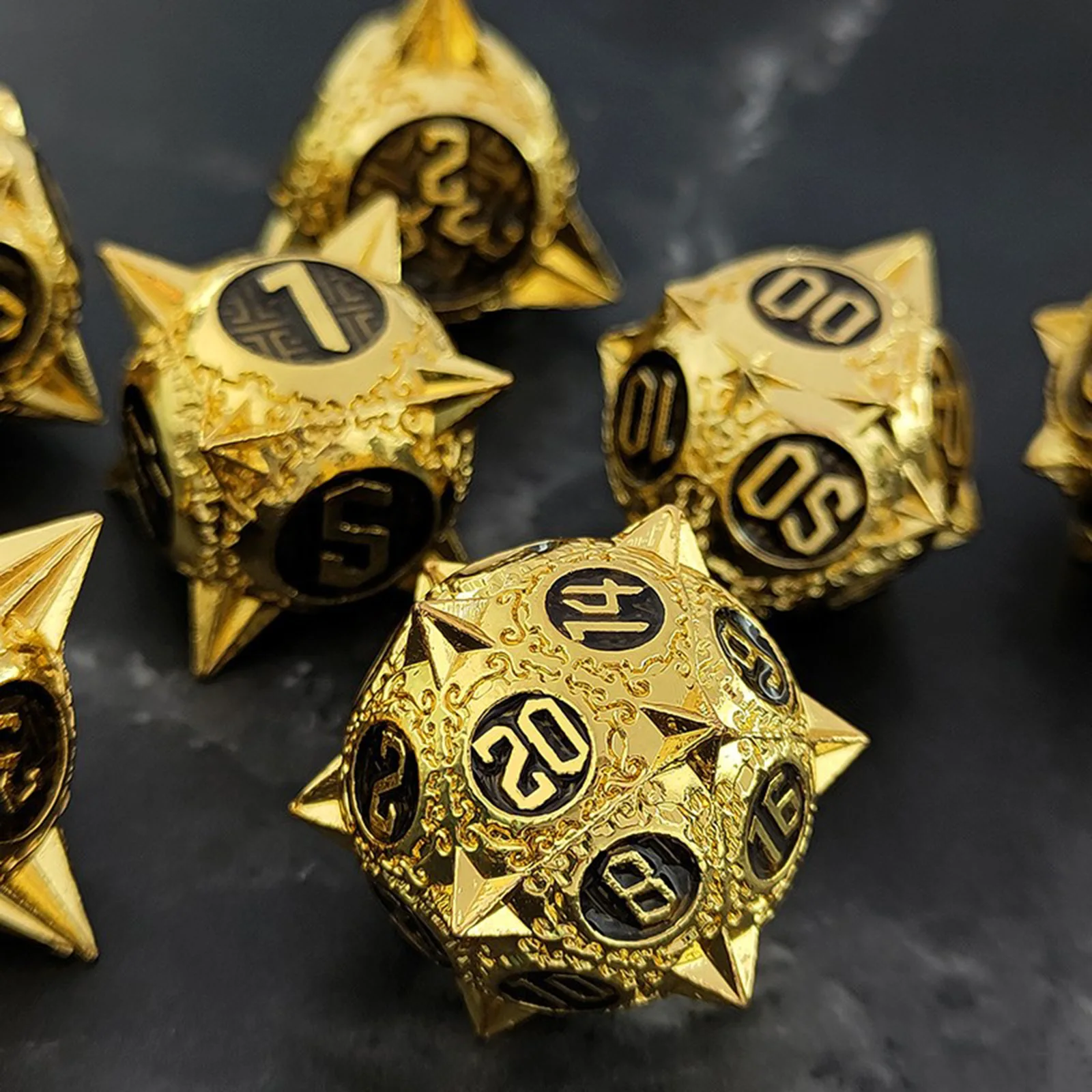 Bulk Custom Polyhedral Custom Logo 19mm Black Dice Maker Dungeons And