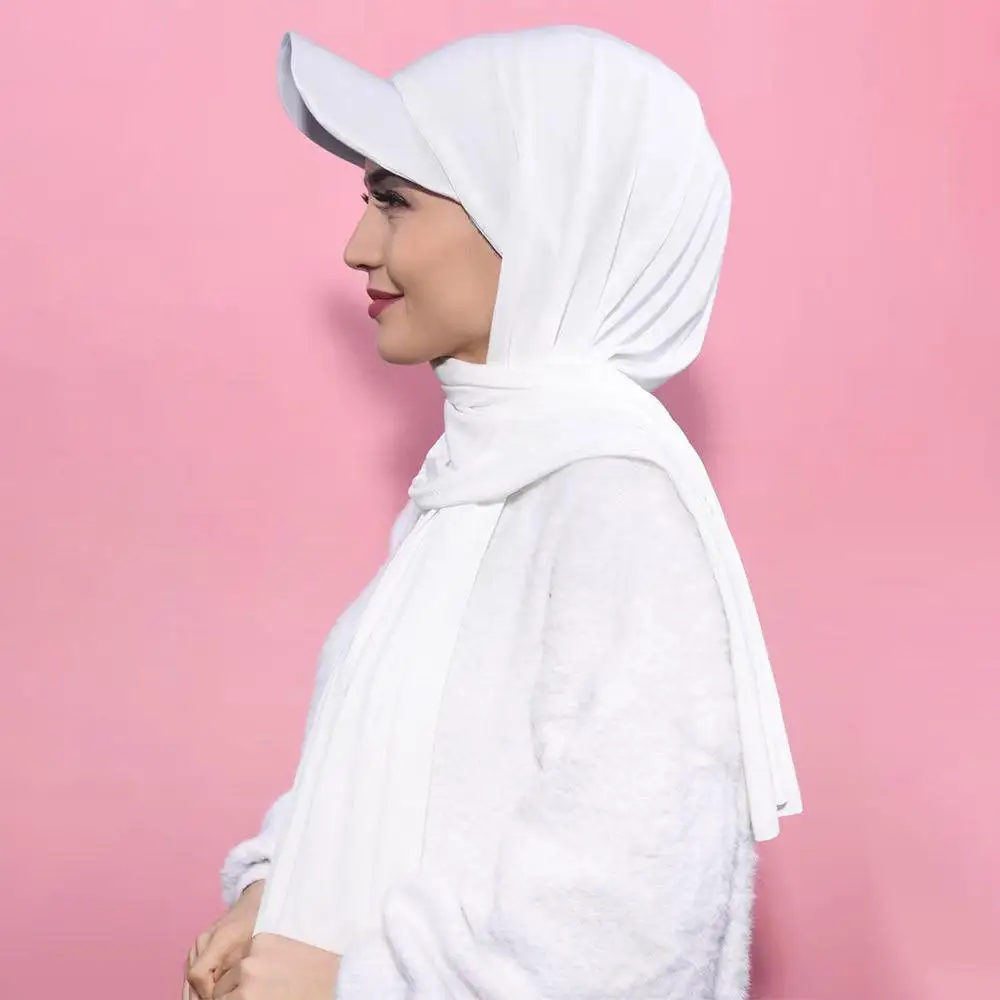 instant chiffon hijab with cap