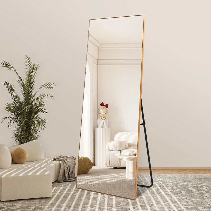 Simple Style Bedroom Dressing Mirror Designs Full Length Stand Mirror Right Angled Rectangular Full-length Mirror