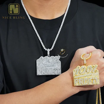 Ready Stocks Factory Wholesale iced out Letter Pendant Custom Number Pendant Hip Hop Rock CZ Jewelry gifts for Men