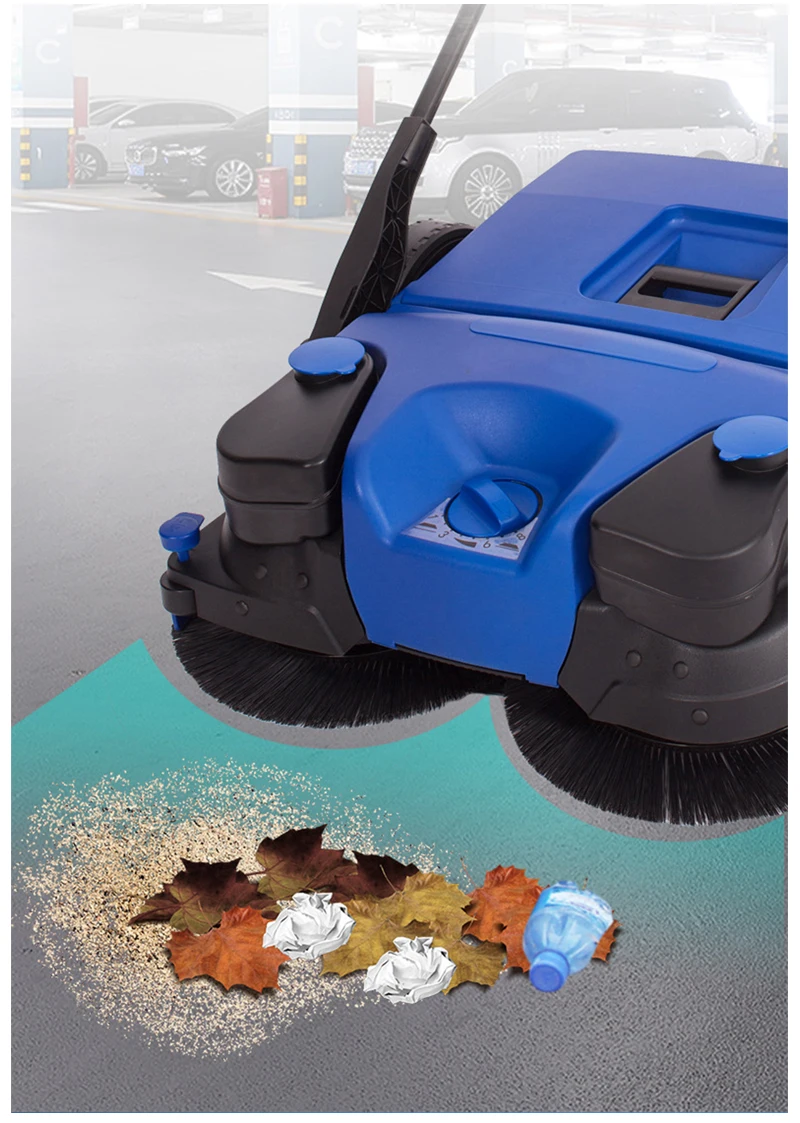 780H Hand Push Brush Leaf Road Street Floor Sweeper Outdoor Indoor Warehouse Cleaning Machine