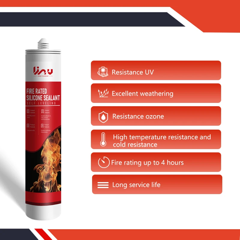 Factory Price 300ml Heat Resistant Fireproof Silicone Sealant Firestop for Fireplace