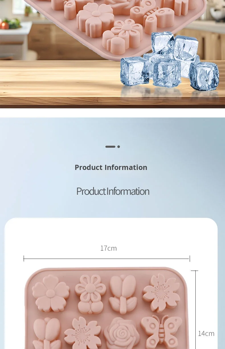 Cute Flower-Shaped Household Food Grade Silicone Ice Cube Mold Sunflower Cartoon Ice Maker Ice Box Cake Tools manufacture