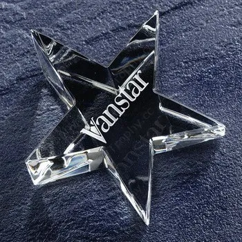 3d Laser Crystal Trophy Award Crystal Star Shape Souvenir Star Style Crystal Trophy and Award