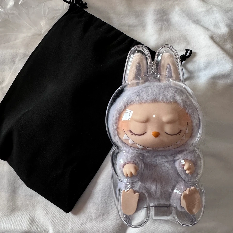 Factory Version 2 Have a Seat Labubu POPMART Original Toy Figure Display Case Accessories Transparent V2 Labubu Protective Case