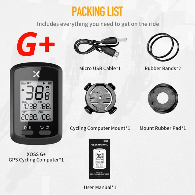 GPS-кодометр Xoss Walker G + для велосипеда, умный беспроводной измеритель кода для горных дорог, совместимый с Bluetooth, ANT +, водонепроницаемый