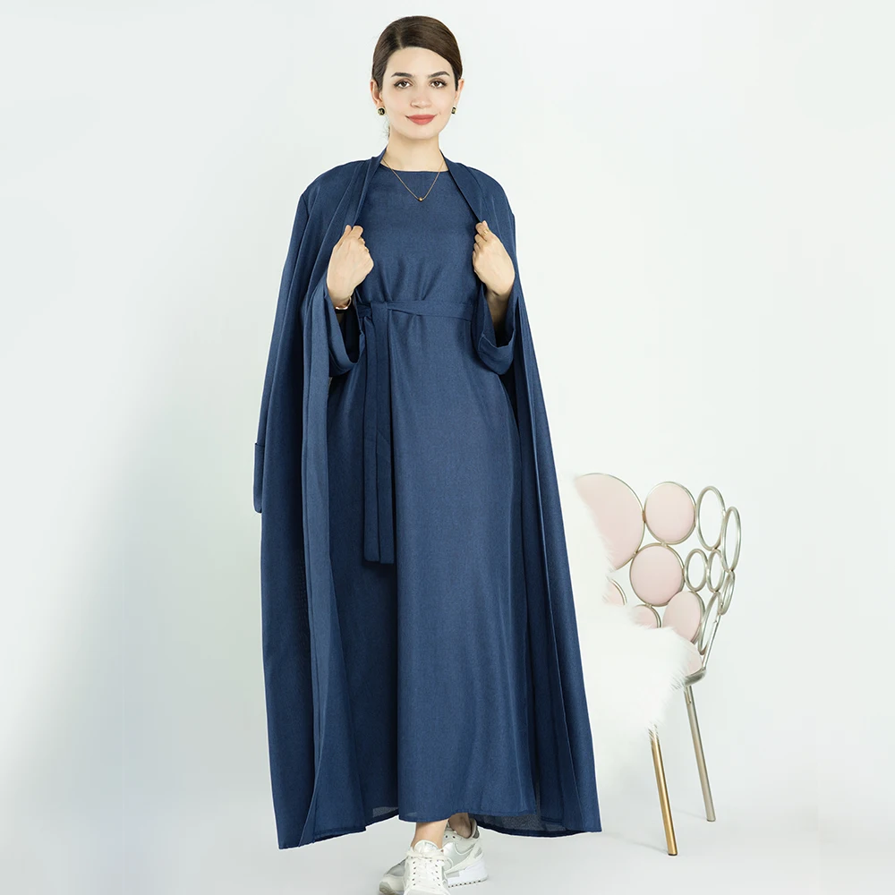 2023 Loriya Linen Abaya Designs With Open Cardigan Islamic Clothing ...